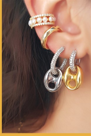 TEKLİ MİD ALTIN BOMBELİ LOVE KÜPE