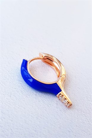 TEKLİ MİNİ KURŞUN LACİVERT İTHAL GÜMÜŞ KÜPE