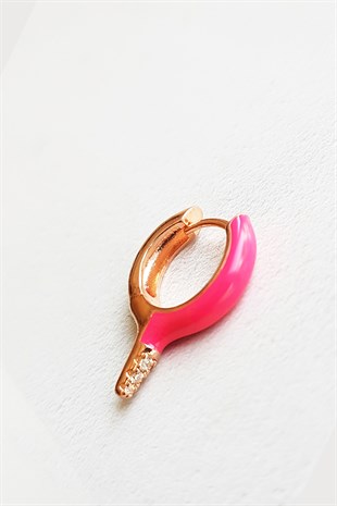 Tekli Mini Kurşun Pembe Ithal Gümüş Küpe