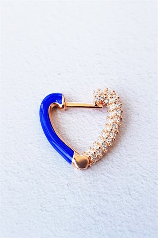 TEKLİ MİNİ LOVELY LACİVERT İTHAL GÜMÜŞ KÜPE