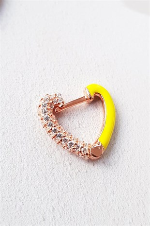 TEKLİ MİNİ LOVELY SARI İTHAL GÜMÜŞ KÜPE