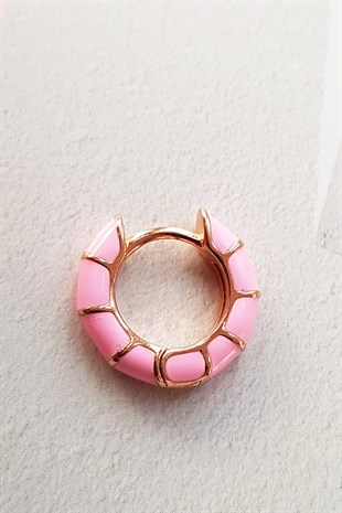 TEKLİ MİNİ PEMBE GÜMÜŞ KÜPE