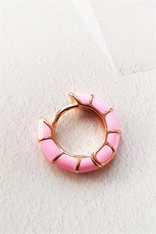 TEKLİ MİNİ PEMBE GÜMÜŞ KÜPE