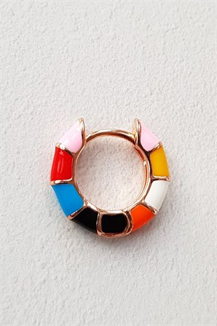 TEKLİ MİNİ RENKLİ GÜMÜŞ KÜPE