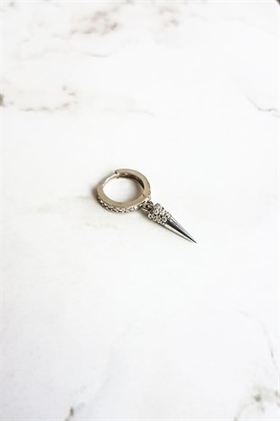 TEKLİ MİNİ YARI TAŞLI GÜMÜŞ KÜPE