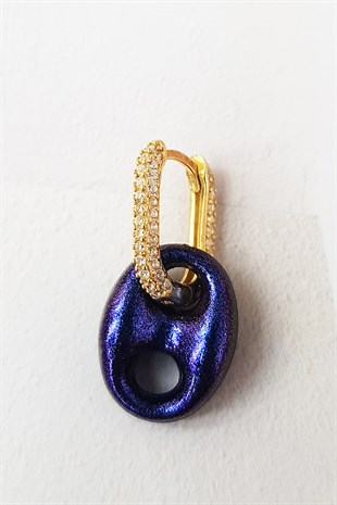 TEKLİ NIGHT MOR MİD BOMBELİ LOVE SİMLİ GÜMÜŞ KÜPE