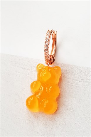 TEKLİ ORANGE JELİBON GÜMÜŞ KÜPE