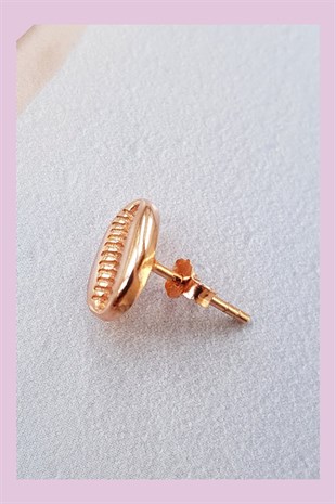 TEKLİ ROSE İTHAL DENİZ KABUĞU GÜMÜ KÜPE