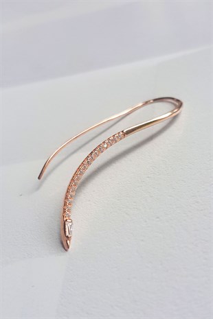 Tekli Sağ Taraflı Spiral Model Gümüş Küpe