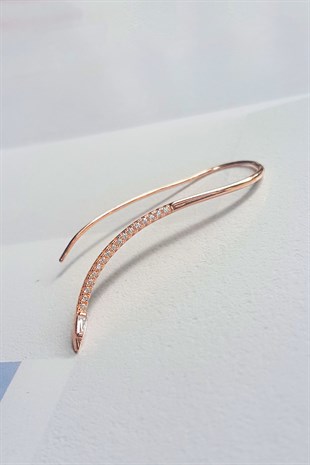 Tekli Sağ Taraflı Spiral Model Gümüş Küpe