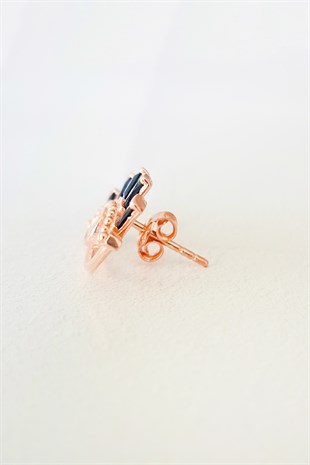 TEKLİ ŞANS GÖZÜ GÜMÜŞ ROSE KÜPE