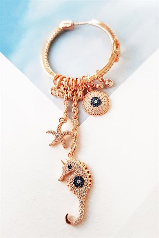 TEKLİ SEAHORSE İTHAL FİGÜR GÜMÜŞ KÜPE