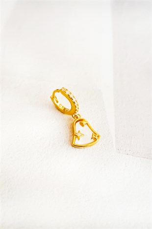 Tekli, Sedef Taşlı Çan Gümüş Küpe