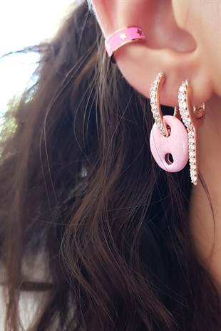 TEKLİ TAŞLI KURŞUN GÜMÜŞ KÜPE