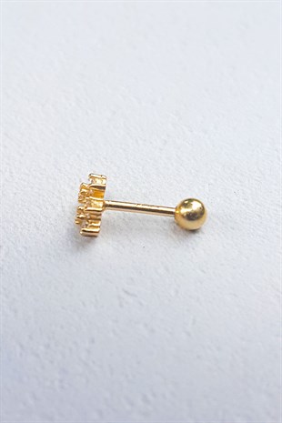 Tekli, Twin Star Gümüş Piercing Küpe