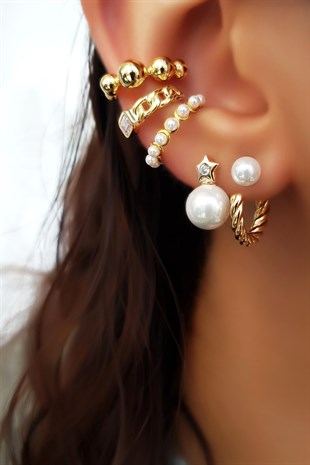 TEKLİ VİDALI İNCİ GÜMÜŞ KÜPE