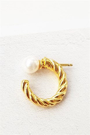 TEKLİ VİDALI İNCİ GÜMÜŞ KÜPE