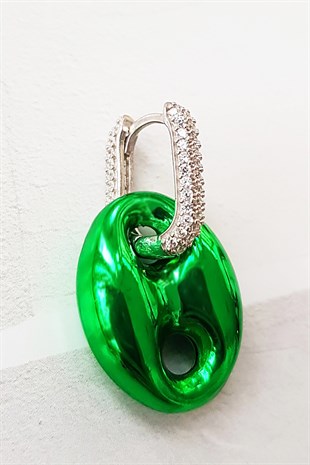 TEKLİ X GREEN LOVE SHİNE GÜMÜŞ KÜPE