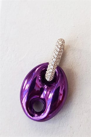 TEKLİ X MOR LOVE PARLAK GÜMÜŞ KÜPE