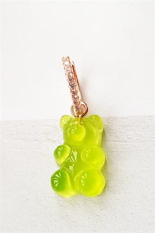 TEKLİ YEŞİL JELİBON GÜMÜŞ KÜPE