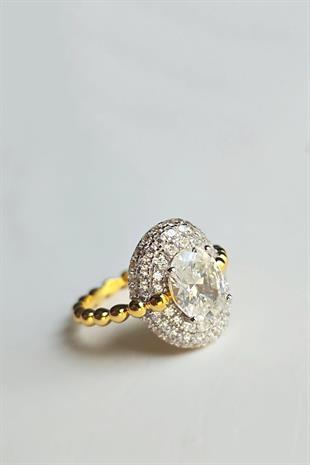 TOPLU İTHAL MOZANİT OVAL TAŞLI GÜMÜŞ YÜZÜK