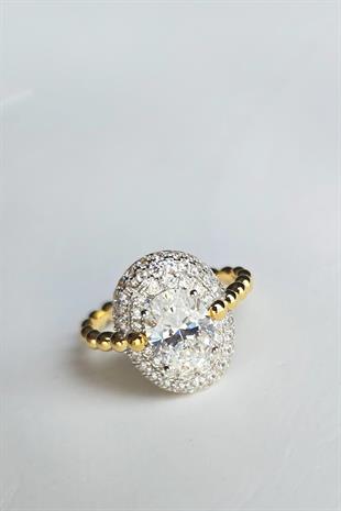 TOPLU İTHAL MOZANİT OVAL TAŞLI GÜMÜŞ YÜZÜK