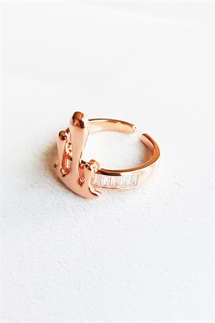 İTHAL UPDOWN DROP ROSE GÜMÜŞ YÜZÜK