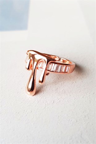 İTHAL UPDOWN DROP ROSE GÜMÜŞ YÜZÜK