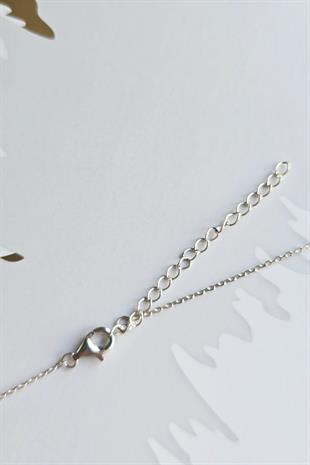 YAKUT RUBY DİKDÖRTGEN GÜMÜŞ KOLYE