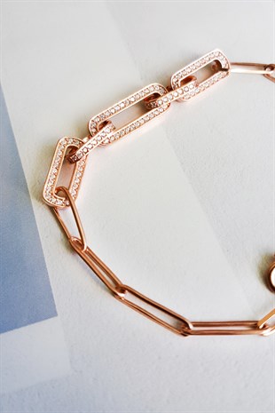 CHAIN CHAIN ZIRCON STONE SILVER BRACELET
