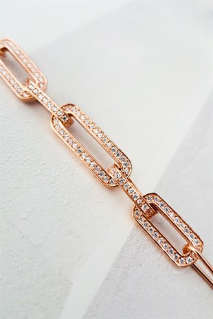 CHAIN CHAIN ZIRCON STONE SILVER BRACELET