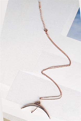 Zirkon Taşlı Tasarım Gümüş Kolye