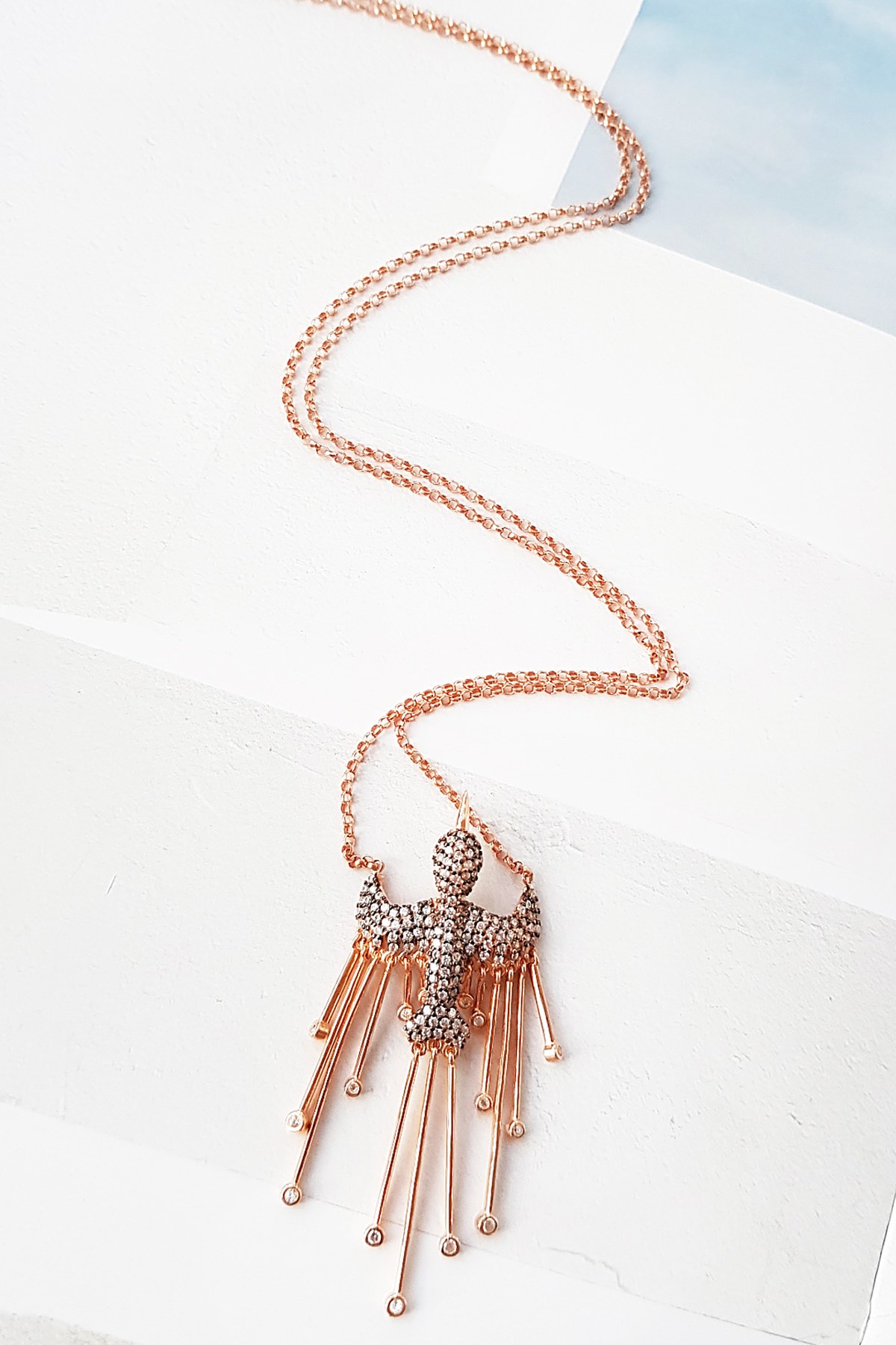 BLACK RODYUM PHOENİX GÜMÜŞ KOLYE