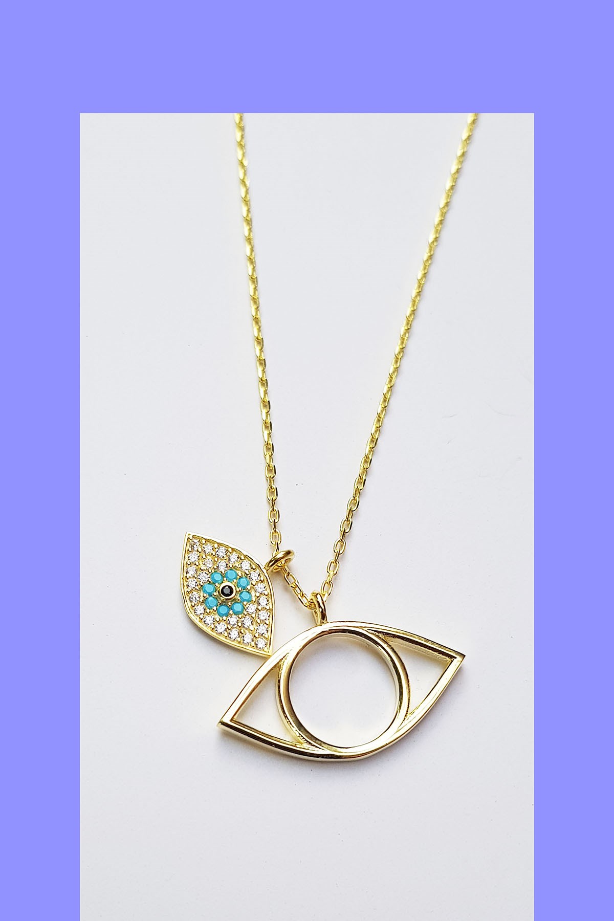 BLUE EYES GÜMÜŞ KOLYE