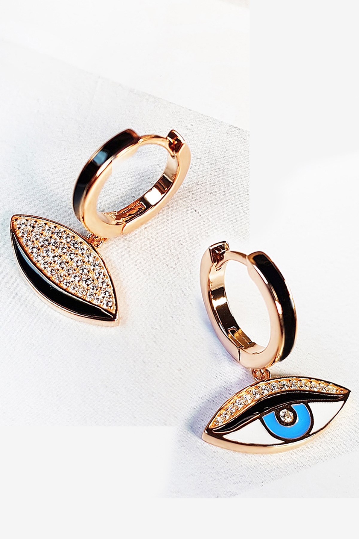 ÇİFTLİ, İTHAL EYE BLUE GALAXY GÜMÜŞ KÜPE