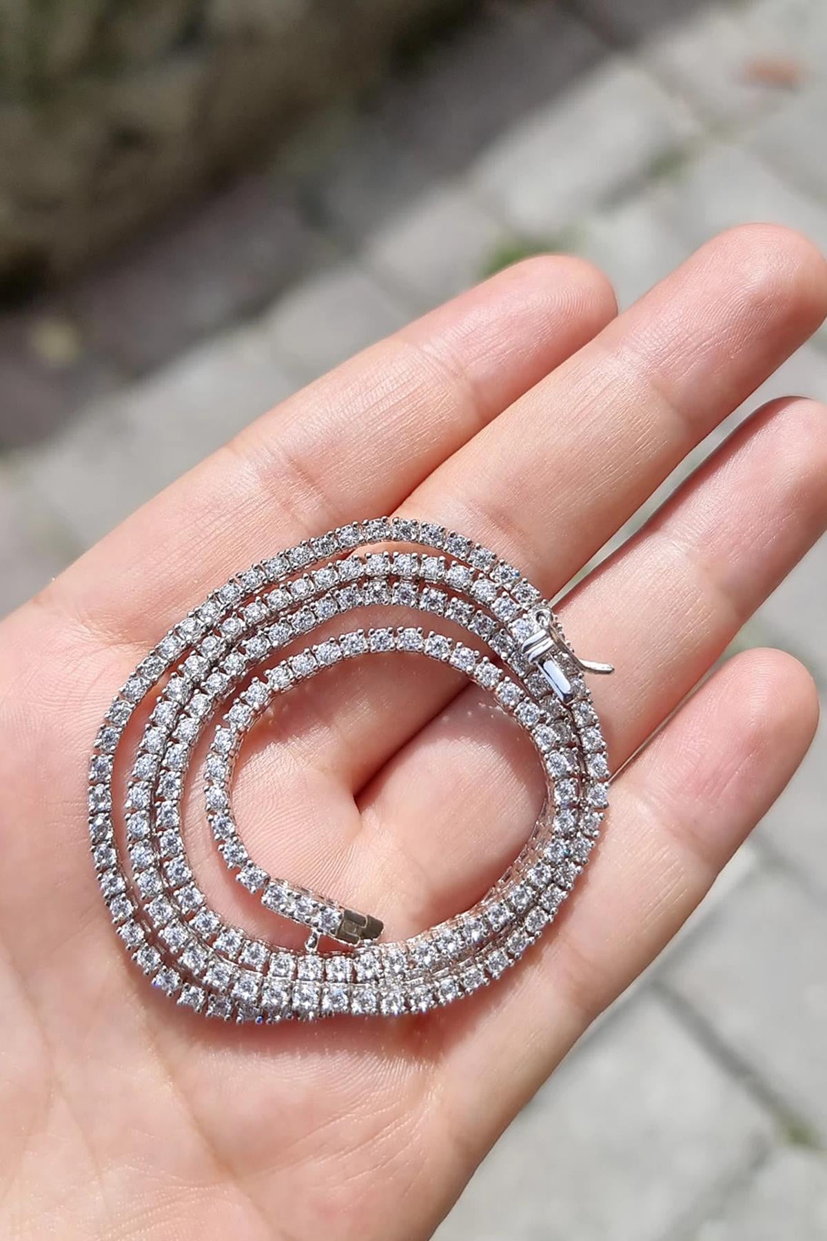 İTHAL 2.5 MM SUYOLU TENNIS GÜMÜŞ KOLYE