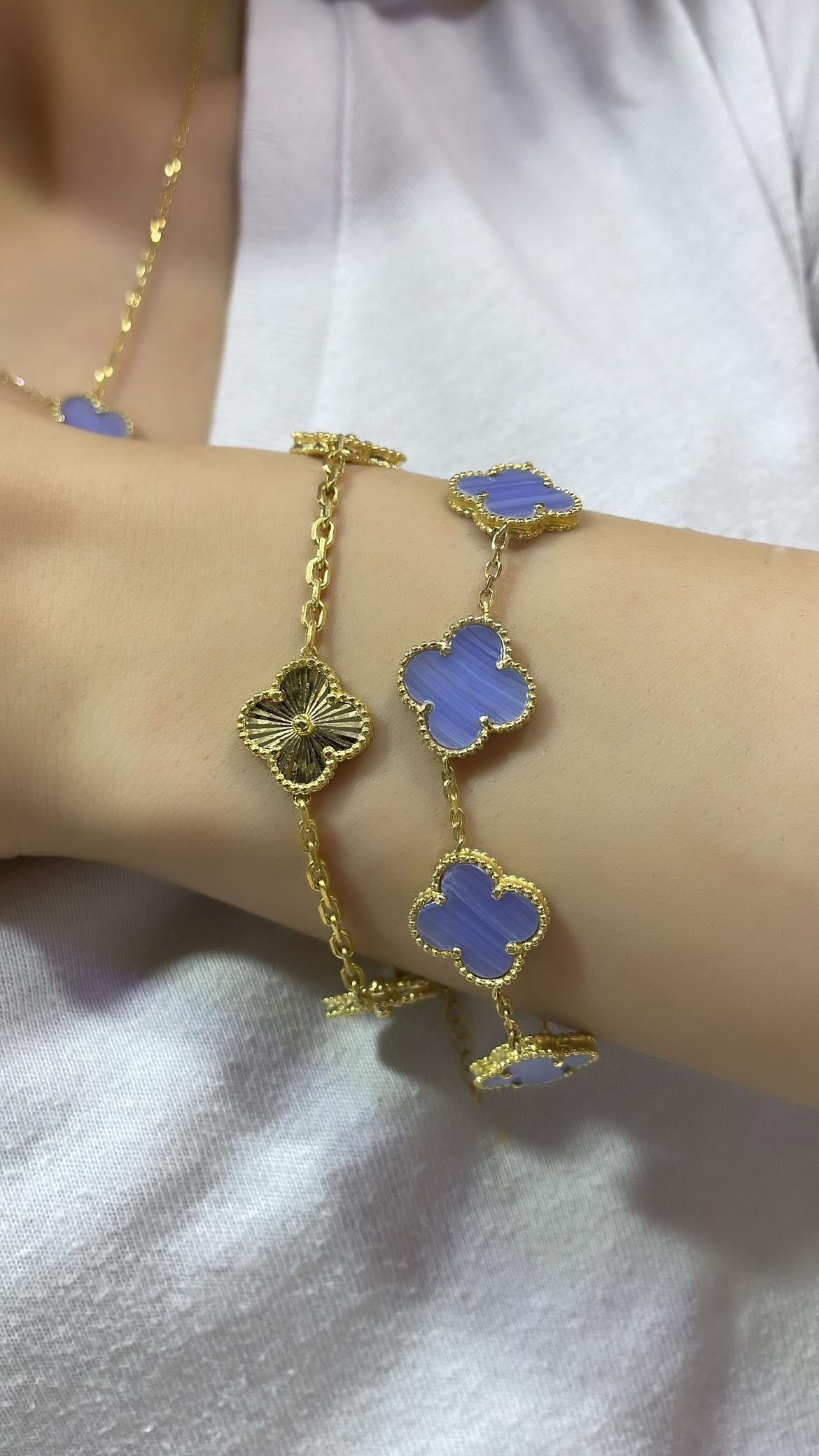 İTHAL ÇOKLU YONCA MAVİ MALAHİT  GÜMÜŞ BİLEKLİK  