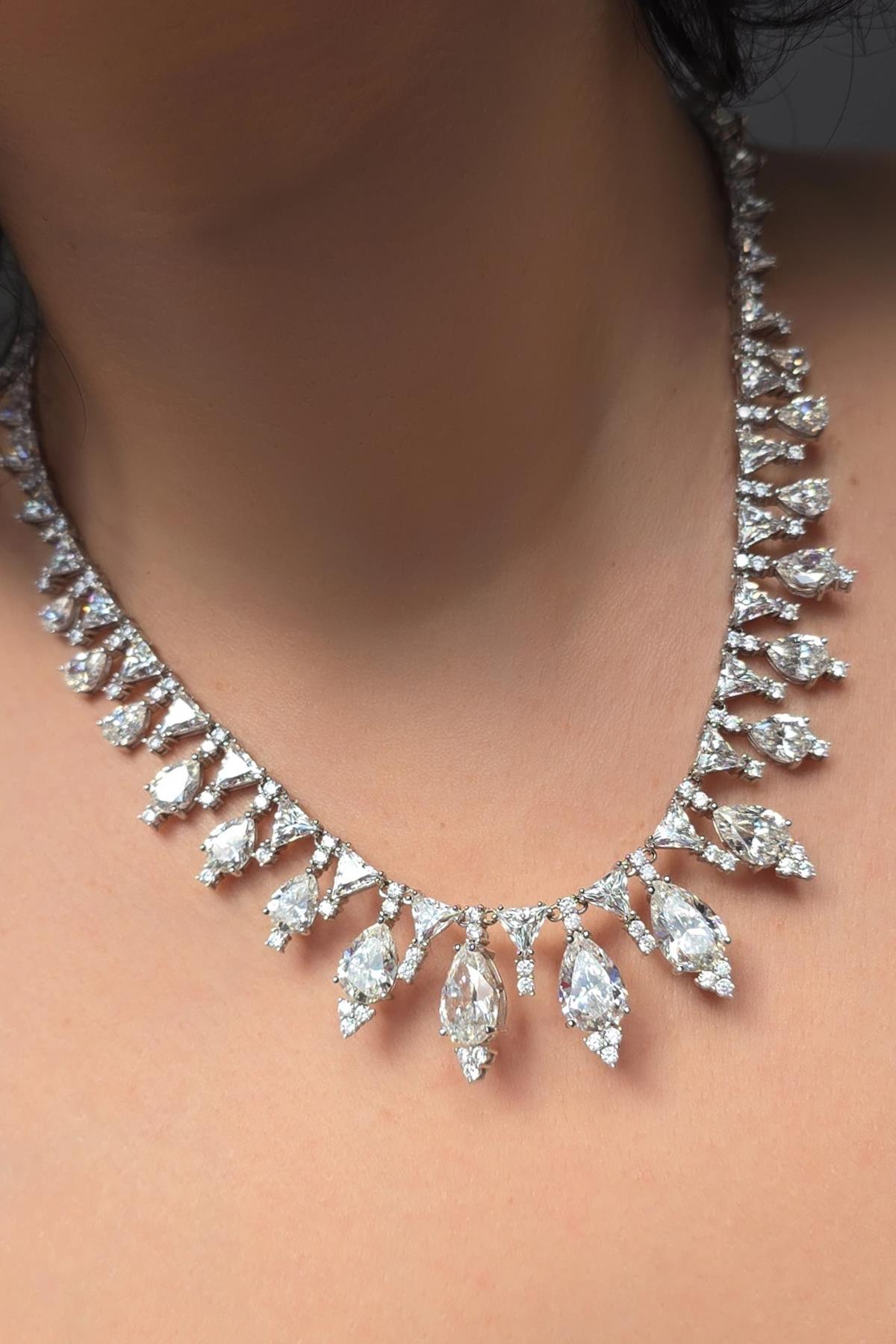 İTHAL MOZANİT MARKİZ PREMİUM GÜMÜŞ KOLYE