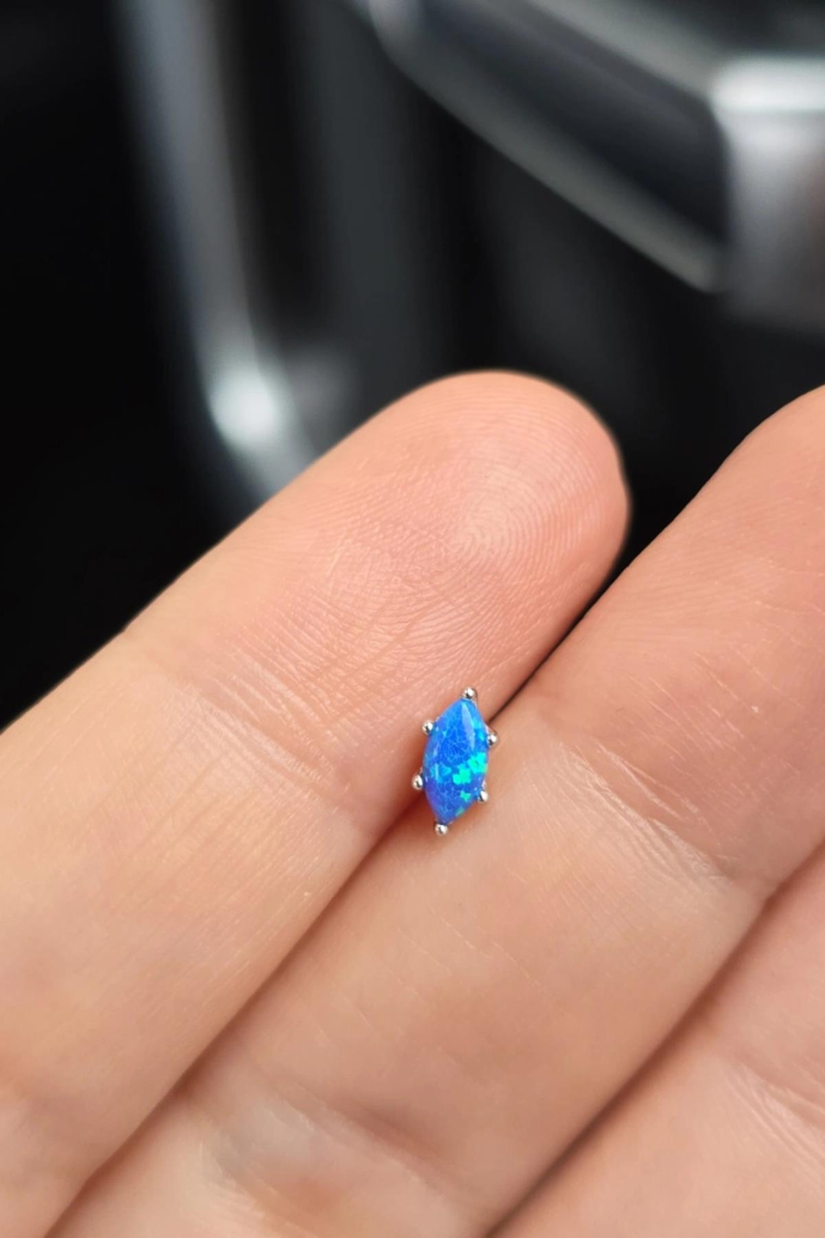 İTHAL OPAL MARKİZ ŞEKİL GÜMÜŞ PİERCİNG