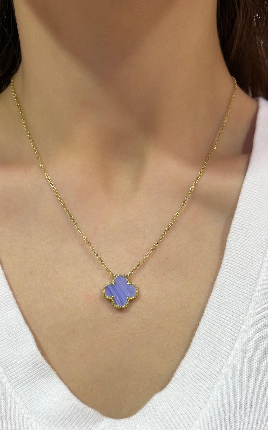 İTHAL TEKLİ YONCA MAVİ MALAHİT TAŞLI GÜMÜŞ KOLYE