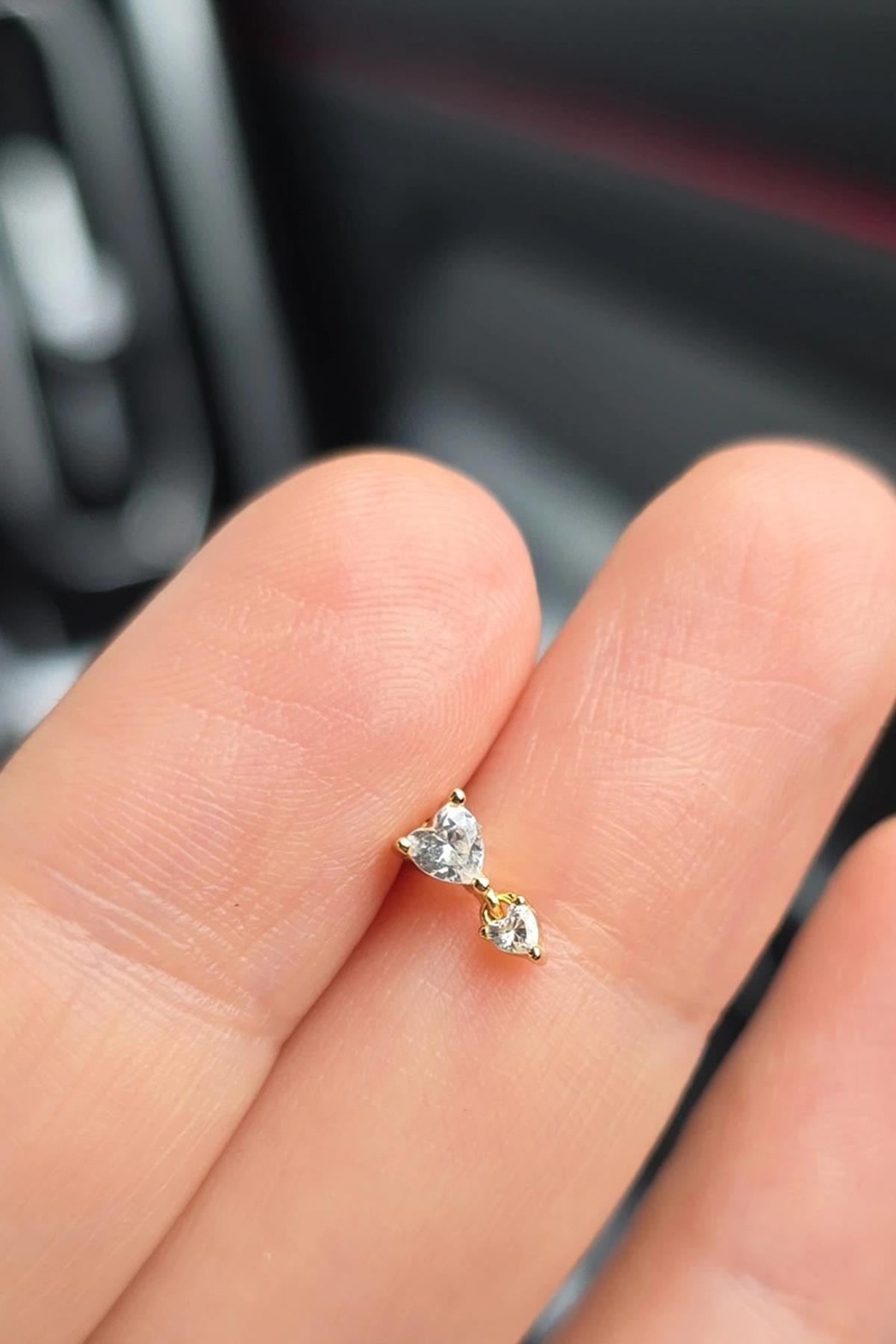 İTHAL TRAGUS KÜÇÜK KALPLI GÜMÜŞ PİERCİNG