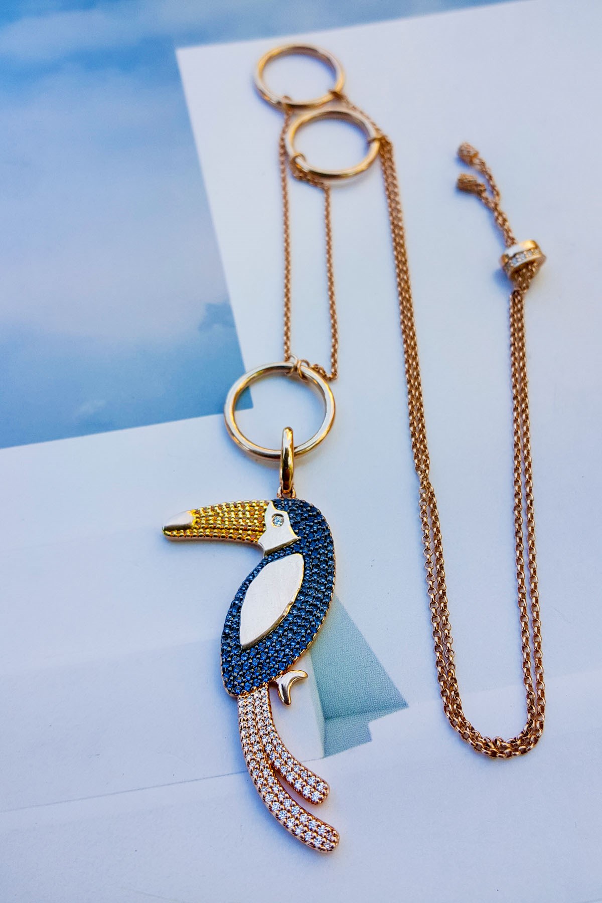 Ithal Tropical Papağan Gümüş Kolye