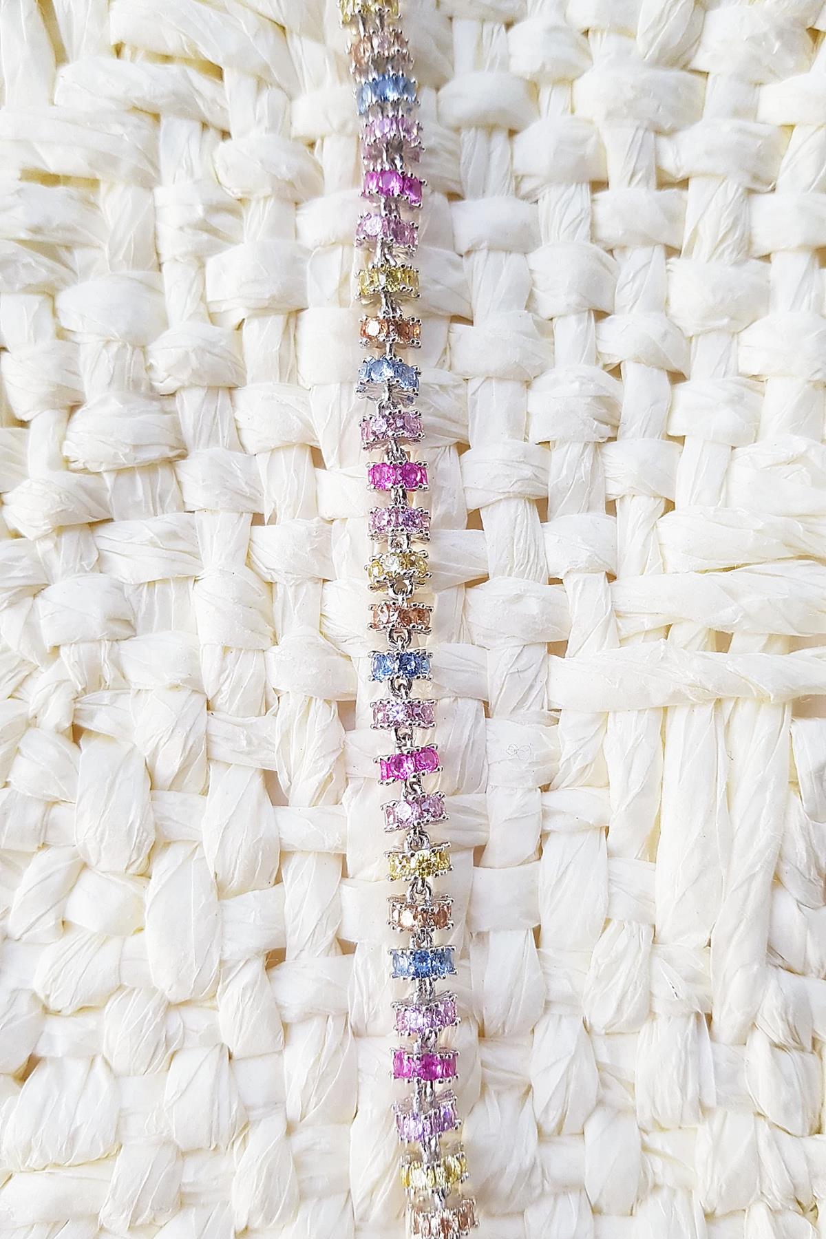 İTHAL VIP BOMBİLO RENKLİ GÜMÜŞ BİLEKLİK