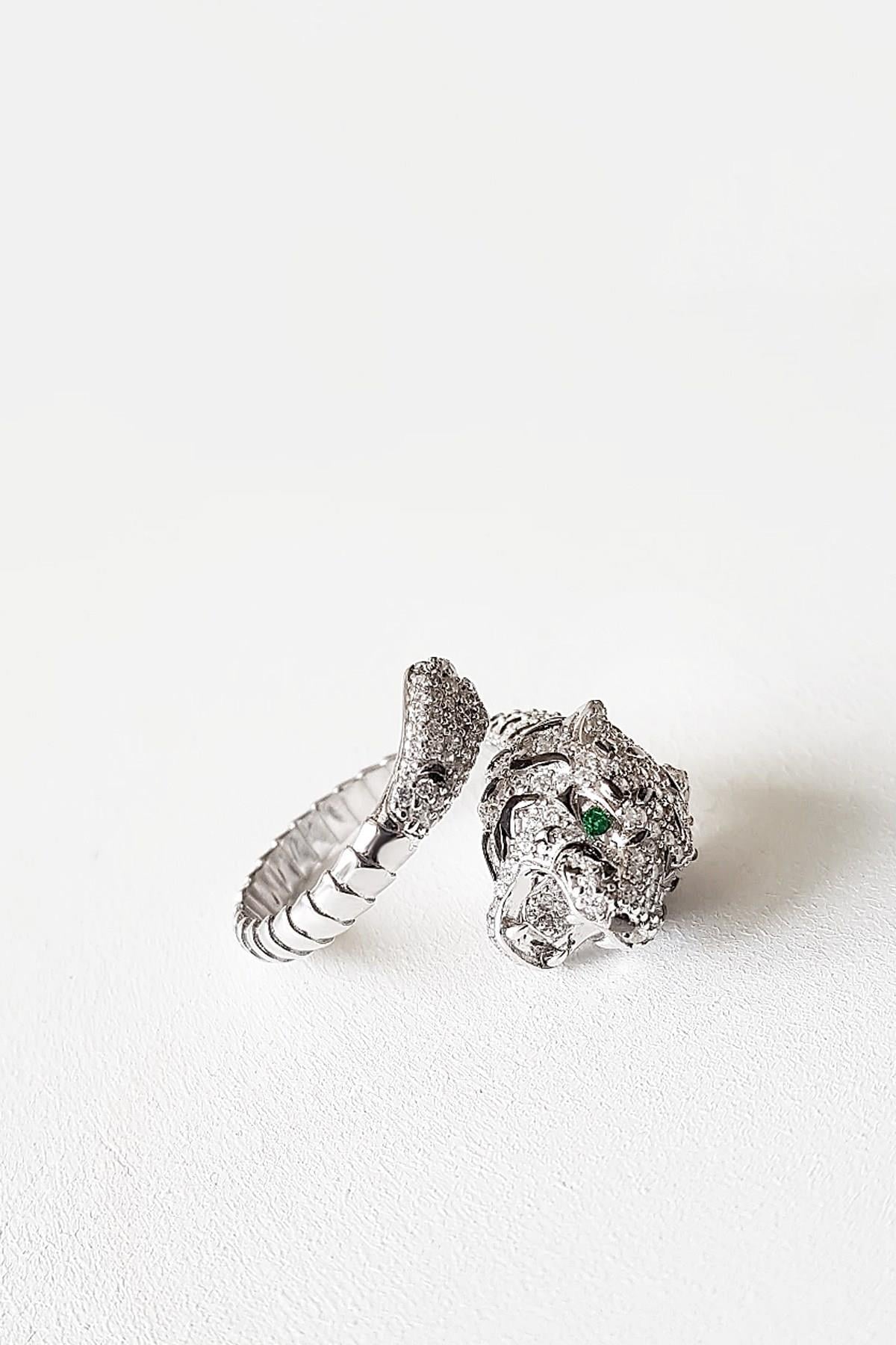 İTHAL VIP LADY KAYA KAPLAN GÜMÜŞ YÜZÜK