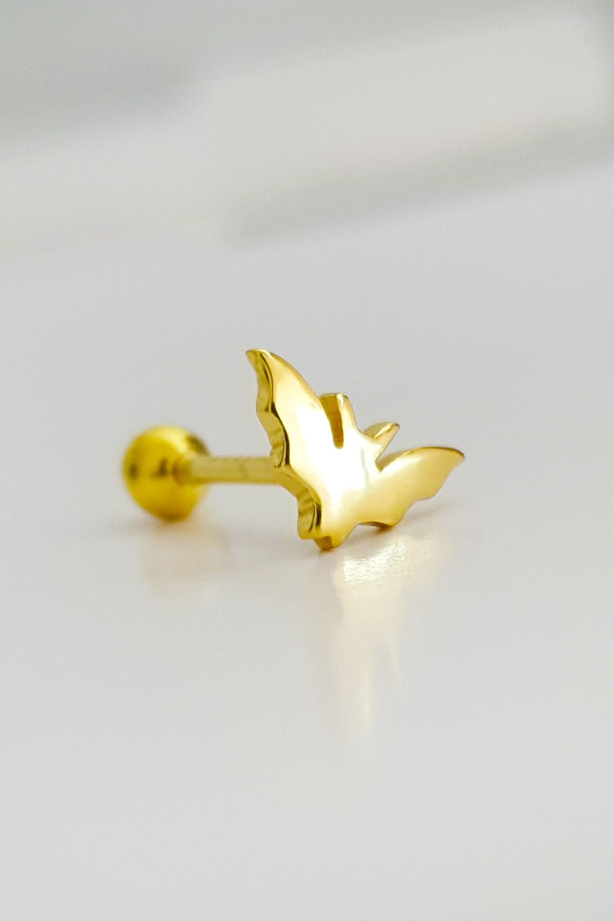 İthal Yarasa Gümüş Piercing Küpe