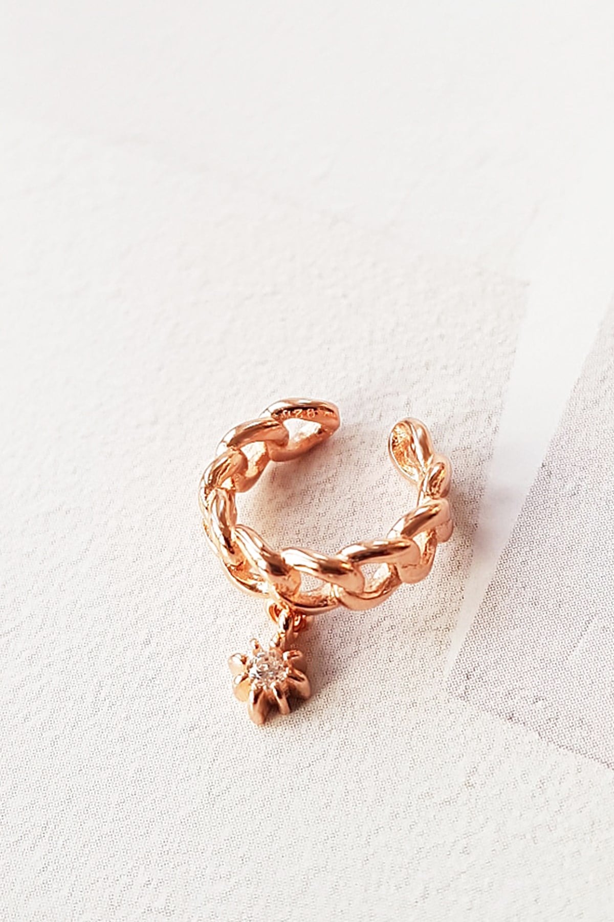 İTHAL ZİNCİR YILDIZLI ROSE KIKIRDAK GÜMÜŞ