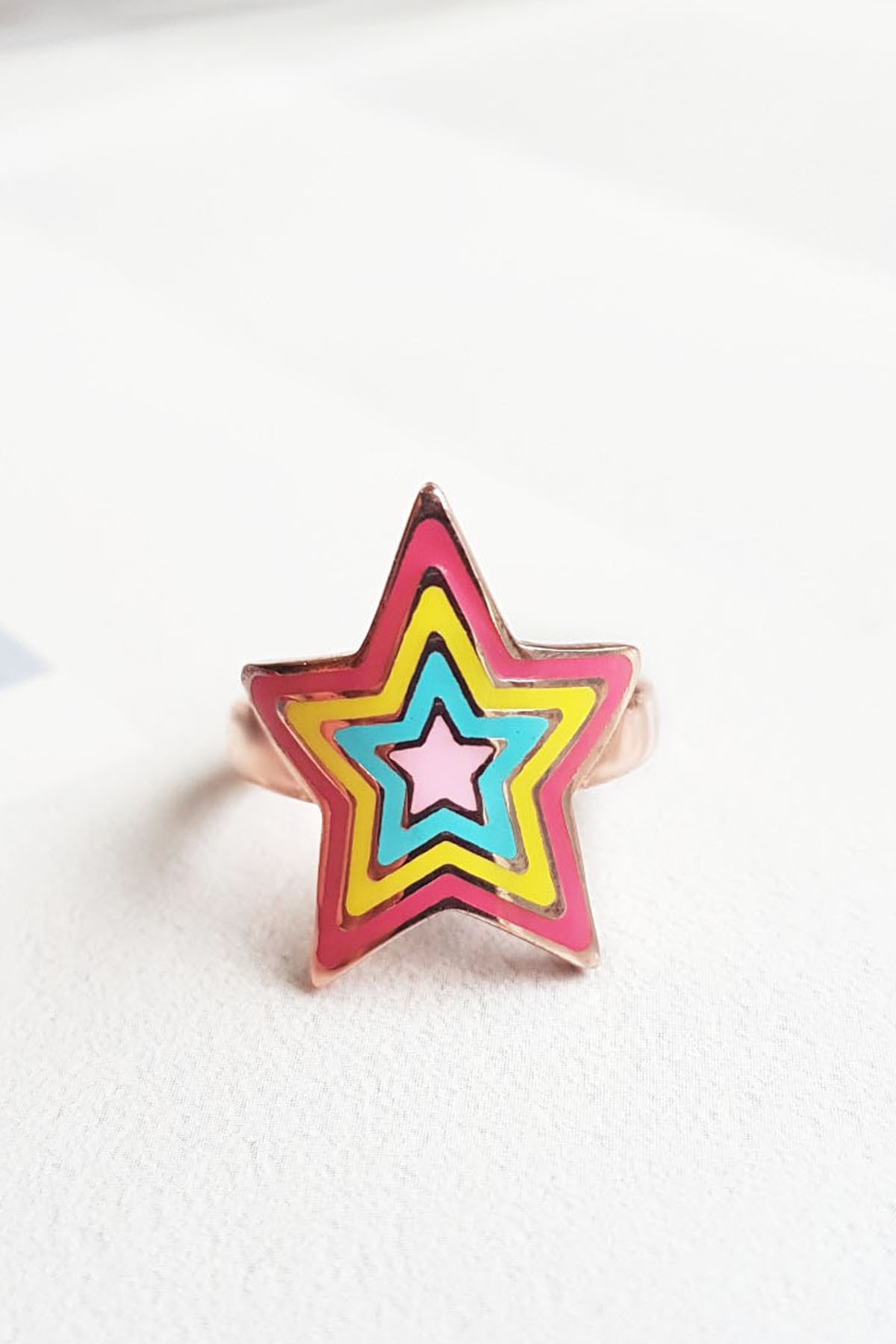 RAİNBOW MİNELİ STAR GÜMÜŞ YÜZÜK