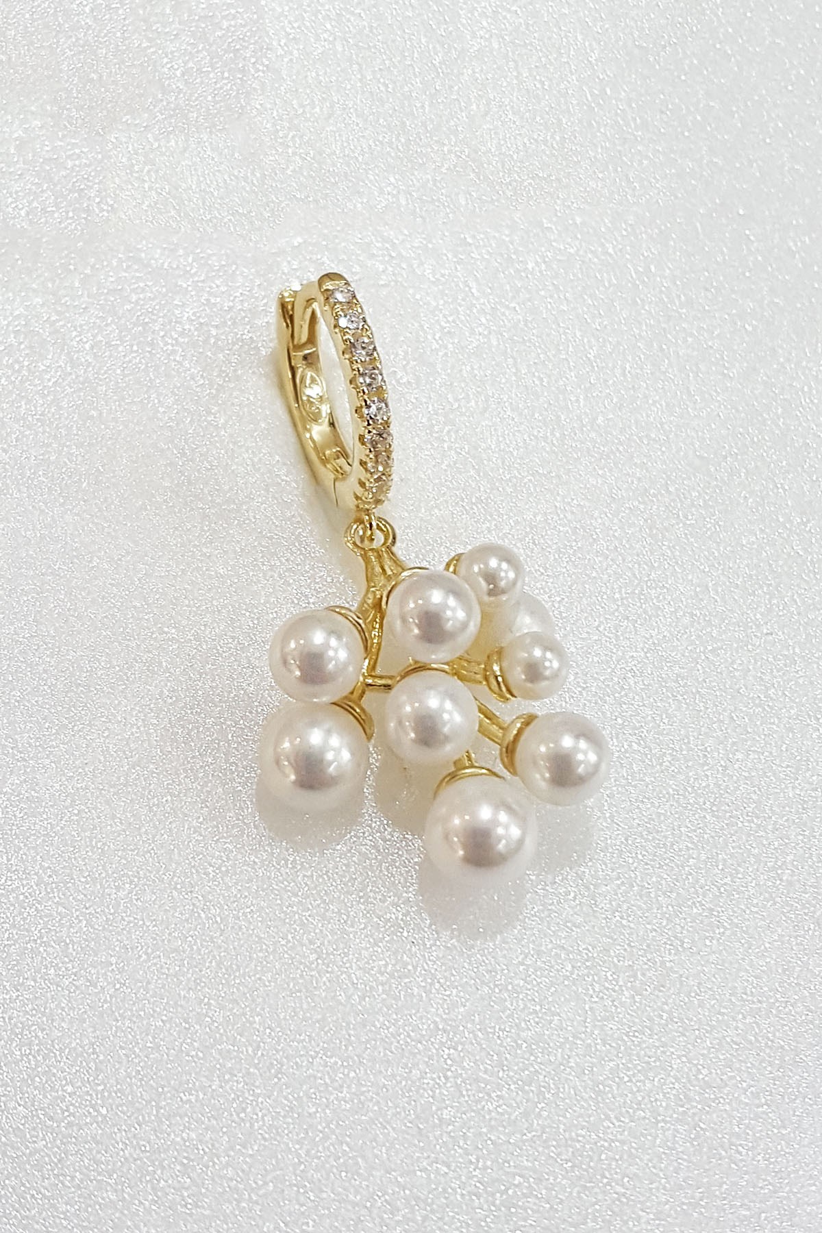 TEKLİ İNCİLİ SALKIM GÜMÜŞ KÜPE