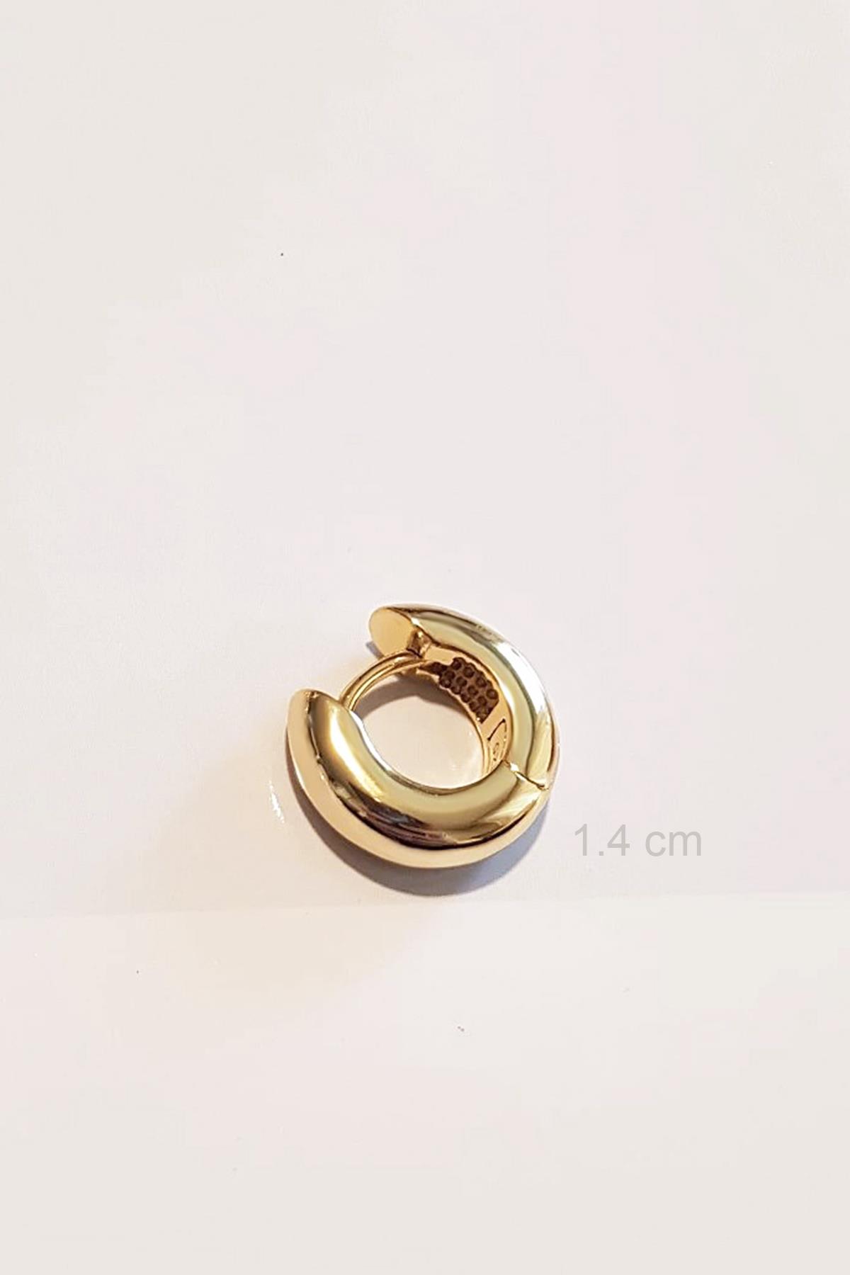 TEKLİ İTHAL 1.4 CM BOMBELİ MİNİ HALKA GÜMÜŞ KÜPE