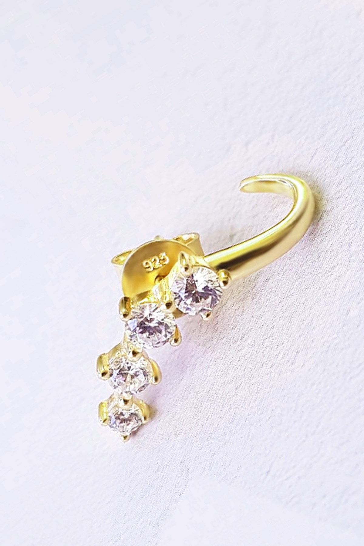 TEKLİ İTHAL 4 TAŞLI GÜMÜŞ KÜPE